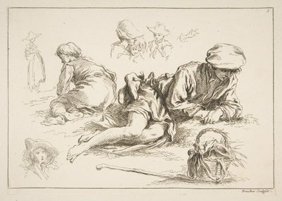 Sheet of Sketches by François Boucher
