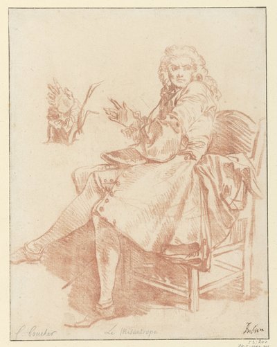 Study for Alceste (Design for the Illustration of Le Misanthrope from the 1734 Edition of Molière