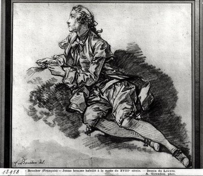 Study of a Young Man by François Boucher