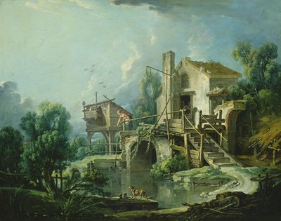The Quiquengrogne windmill at Charenton, or the Charenton Windmill by François Boucher