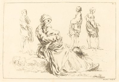 Figure Studies Including Seated Mother and Child by François Boucher after Abraham Bloemaert
