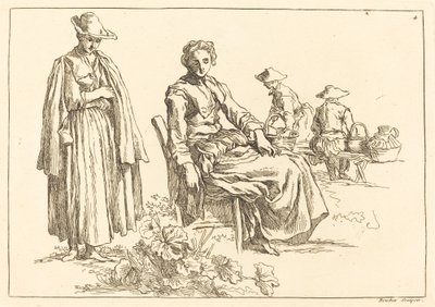 Figures in a Landscape by François Boucher after Abraham Bloemaert