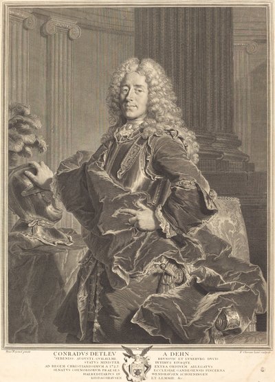 Conradus Detleu von Dehn by François Chereau I after Hyacinthe Rigaud