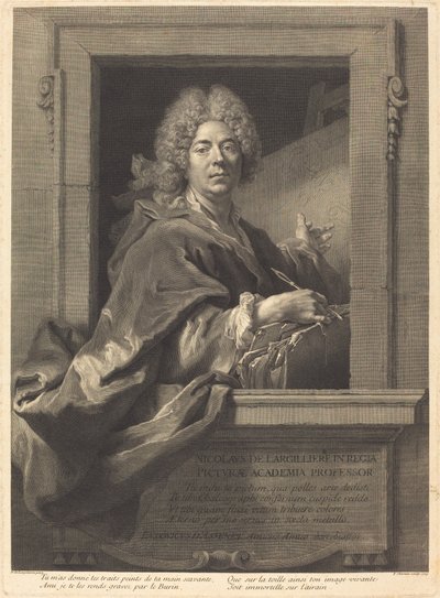 Nicolas de Largilliere by François Chereau I after Nicolas de Largillierre