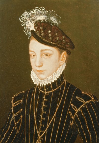 Portrait of Charles IX (related to drawing in Hermitage, St. Petersburg) by François Clouet
