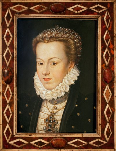 Portrait of Elisabeth of Austria (1554-1592, Queen of France) by François Clouet