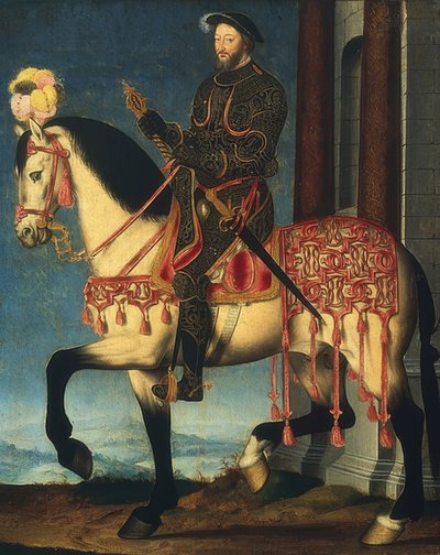 Equestrian Portrait of Francis I, King of France. c. 1540 by François Clouet