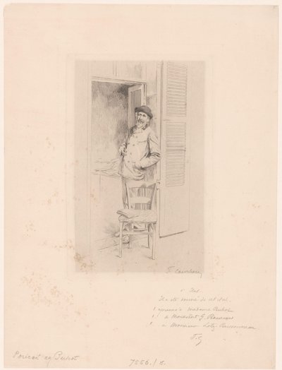 Portrait of Félix Hilaire Buhot by François Courboin (signed by artist)