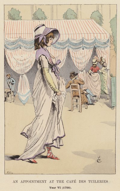 An Appointment at the Cafe des Tuileries, Year VI, 1798 by François Courboin