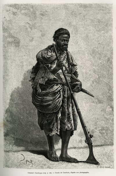 Antelope hunter (Engraving by Courboin to illustrate the Algerian Sahara by V. Largeau) by François Courboin