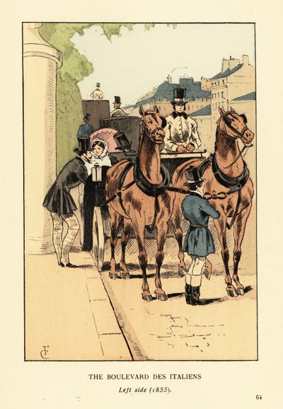 Fashionable Carriages on the Boulevard des Italiens by François Courboin