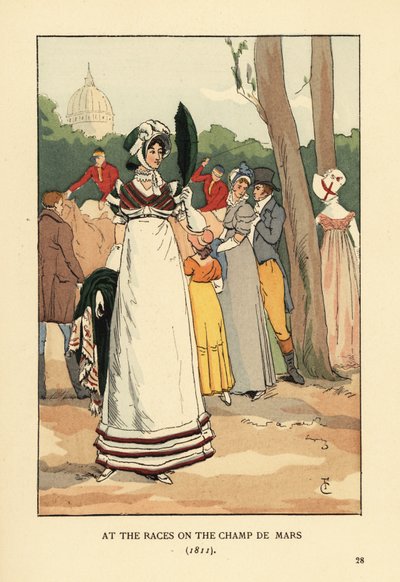 Fashionable Woman at the Horse Races on the Champ de Mars by François Courboin