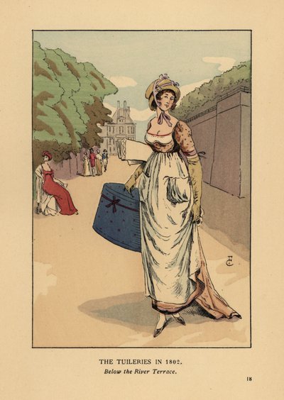 Strolling in the Tuileries, below the river terrace by François Courboin