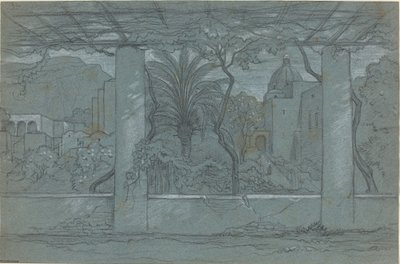 A Terrace and Garden on Capri by François Edouard Bertin