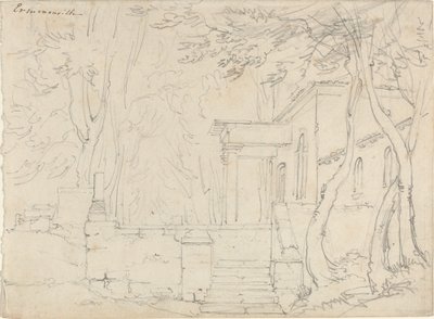 House with a Portico at Ermenonville by François Edouard Bertin