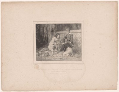 Three Children Gardening by François Grenier