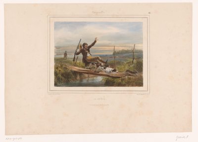 Hunter Stumbling on a Narrow Bridge (Hunters with Guns) by François Grenier