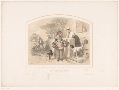 Woman Going to Market with Baskets of Poultry (Le jour de marché) by François Grenier