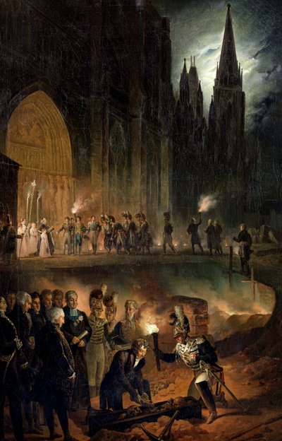 Transferring the Bones of the Royal Family to the Church of St. Denis, 18th January 1817 by François Joseph Heim