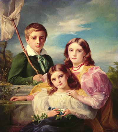 Leon Suys and His Two Sisters by François Joseph Navez