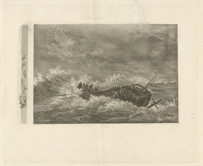 Stormy Sea with Sinking Ship by François Joseph Pfeiffer (II)