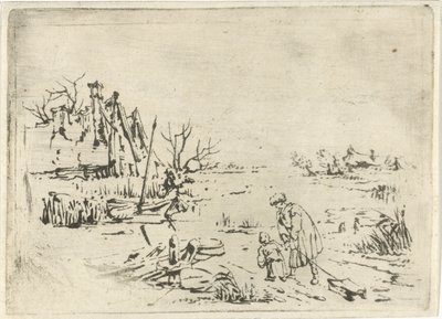 Winter Landscape with Farms by François Joseph Pfeiffer (II)