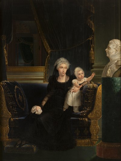 Portrait of Princess Caroline of Naples and Sicily (1798-1870), Duchess of Berry, with Her Daughter Louise Marie Thérèse d