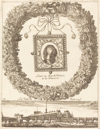 The View of Pont Neuf; Louis XIV King of France and Navarre by François Le Febvre