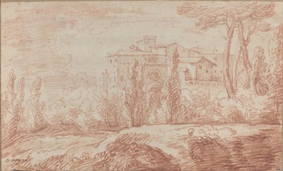 An Italian Walled Town Seen through Trees by François Le Moyne