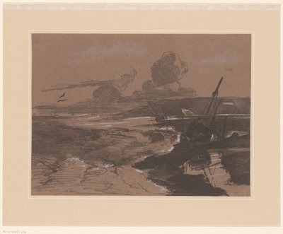 Stranded Shipwrecks After a Storm by François Louis Français (attributed to)