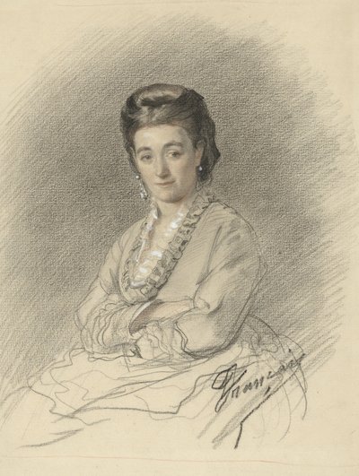 Seated Lady, Arms Crossed by François Louis Français (signed by artist)