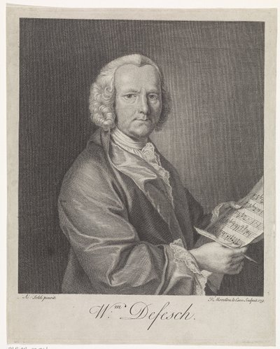 Portrait of the Composer Willem de Fesch 1687-1761, 1751 by François Morellon de La Cave