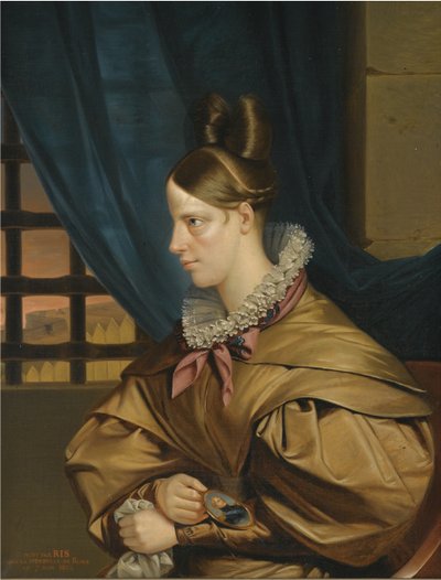 Duchesse de Berry imprisoned in the Chateau of Blaye, End 1830s by François Nicolas Riss
