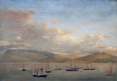 Neapolitan, French and Spanish Fleets in Bay of Gaeta by François Vervloet