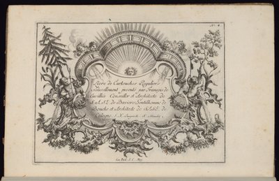 Cartouche with Sun and Four Winds, Book of Regular Cartouches by François de Cuvilliés the Elder