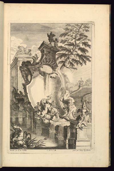 Design for Fountain with Putto Riding a Dolphin by François de Cuvilliés the Elder