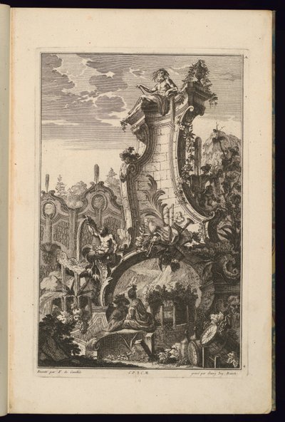 Design for Fountain with Trophy of Musical Instruments by François de Cuvilliés the Elder
