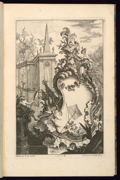 Design for Fountain with Two Putti with a Fishing Net by François de Cuvilliés the Elder
