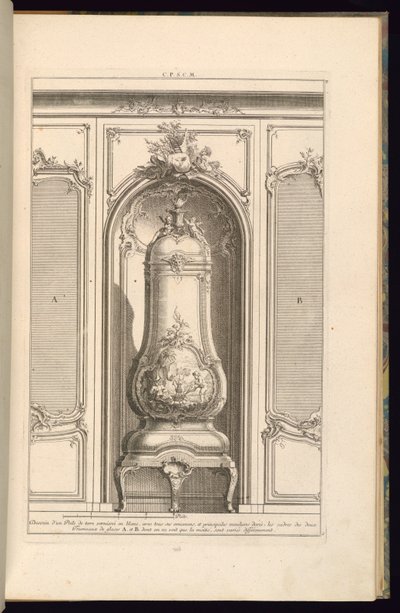 Design of a Glazed Earthenware Stove in White...Differently by François de Cuvilliés the Elder