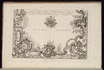 Two Quarters of a Ceiling, New Book of Irregular Ceilings by François de Cuvilliés the Elder