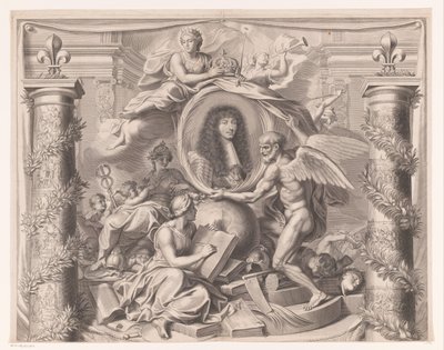 Allegorical Portrait of Louis XIV (upper part) by François de Poilly (I)