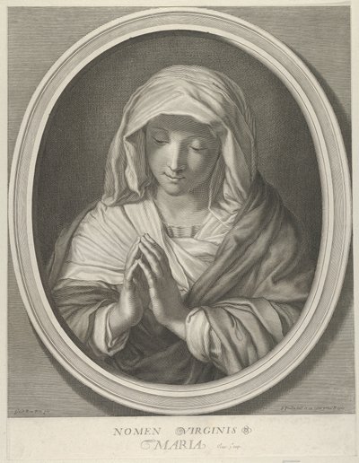 The Virgin in Prayer (after Reni) by François de Poilly