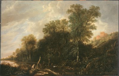 Wooded Landscape with Women Bathing by François van Knibbergen