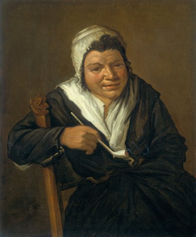 A Woman Smoking a Pipe by Frans (Follower of) Hals
