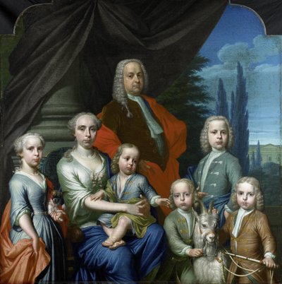 Willem Philip Kops with His Wife and Children by Frans Decker