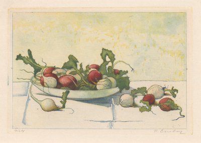 White and Red Radishes in a Dish by Frans Everbag (signed by artist)