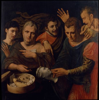 Portrait of Frans Floris and Willem Key with Titus, Caligula and Vitellius by Frans Floris the Elder