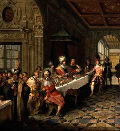 Detail of Feast (detail) by Frans Francken