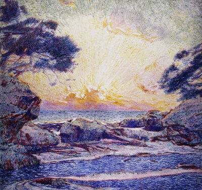Coast Scene; Sunset by Frans Gaillard
