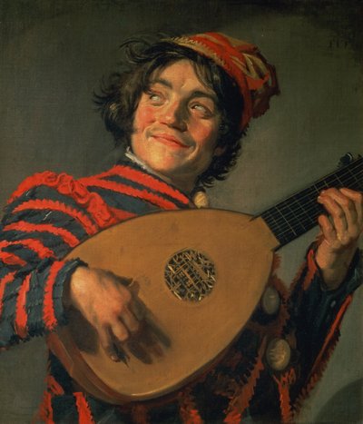 Portrait of a Jester with a Lute by Frans Hals